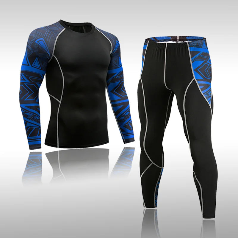 Men's Compression Sport Suits Gym Tights Training Clothes Workout Jogging Set Running Rashguard Tracksuit Sportswear For Men