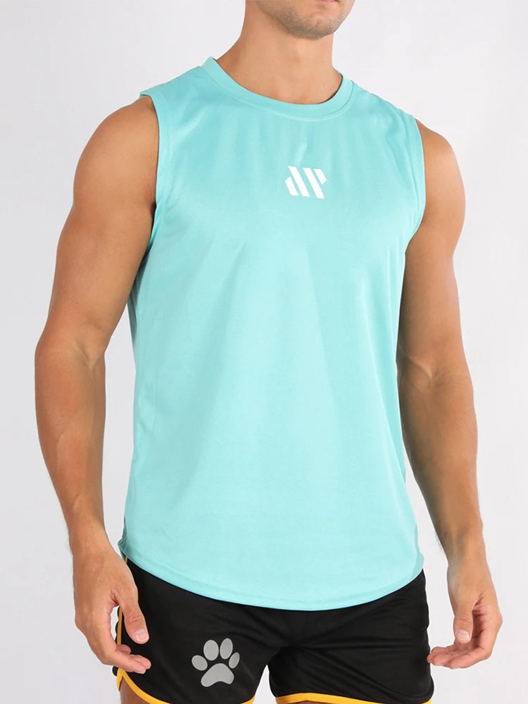 2025 Summer  Men's Sleeveless Fitness Vest New Running Gym Sportswear Printed Men's Clothing for Fitness And Running