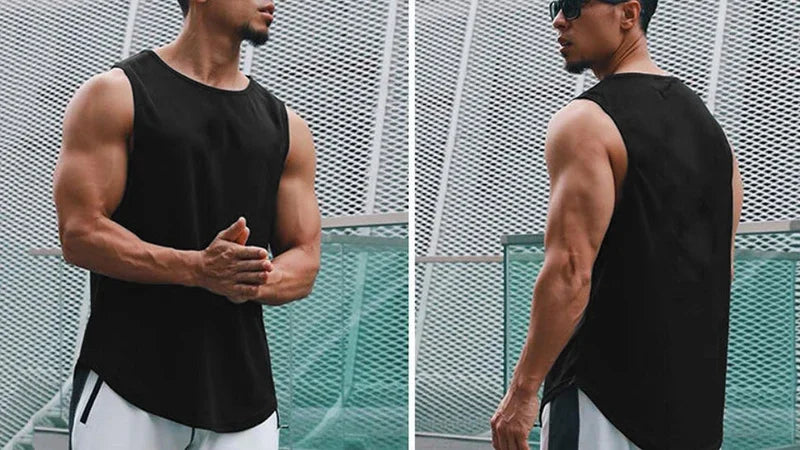 Men's Clothing Bodybuilding Gym T-shirts for Men Basketball Man Sleeveless Shirt T-shirt Vest Summer Clothes Tops Tees