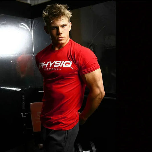 Mens Bodybuilding Brand Gyms T Shirt Fitness Slim Fit Cotton Shirts Short Sleeve Men Fashion Tight Tees Tops Clothing