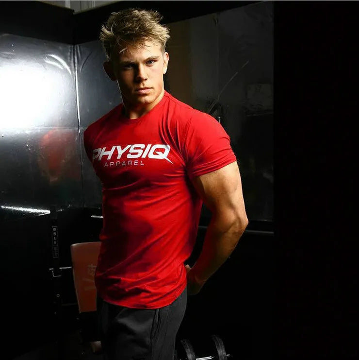 Mens Bodybuilding Brand Gyms T Shirt Fitness Slim Fit Cotton Shirts Short Sleeve Men Fashion Tight Tees Tops Clothing