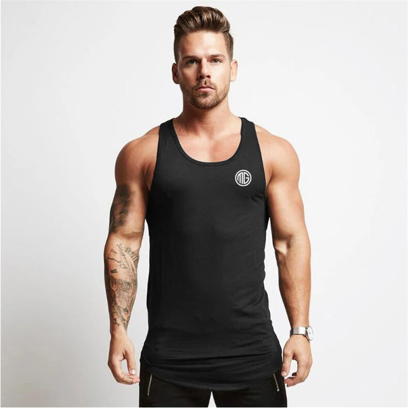 Mens Fitness Sports Sleeveless T-shirt Comfortable Sweatshirt Workout Clothing Cotton Running Vests Summer Gym Tank Tops