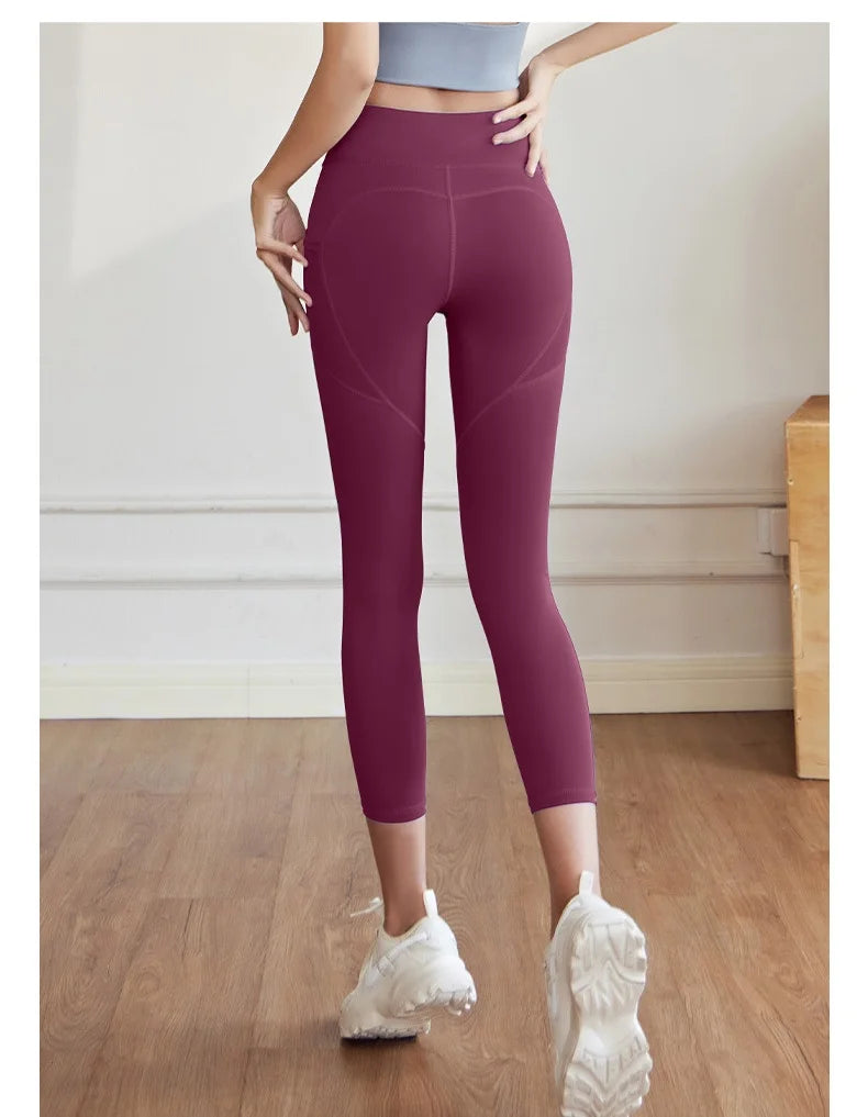 High Waist Jogger Mesh Side Pocket Fitness Gym Legging Sport Outfit for Woman Yoga Wear Tight Gym Workout Running Bike Clothing