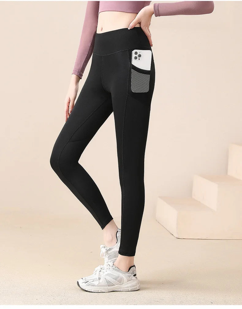 High Waist Jogger Mesh Side Pocket Fitness Gym Legging Sport Outfit for Woman Yoga Wear Tight Gym Workout Running Bike Clothing