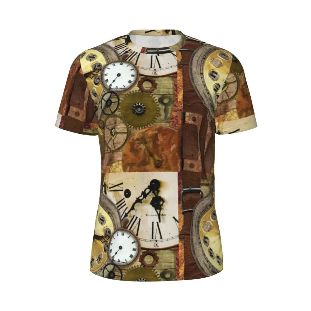 Gym T Shirt For Men Steampunk Design T-Shirts Fashion Wonderful Clockwork Vintage Summer Tees O Neck Streetwear Design Tops