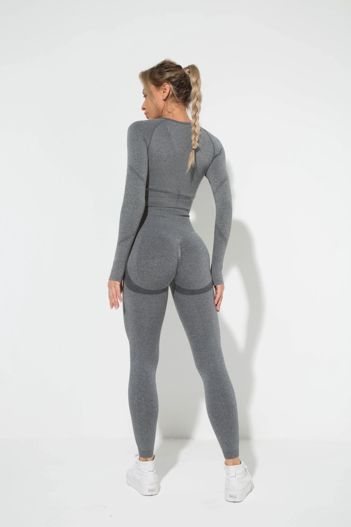 Women's 2 Piece Seamless Yoga Sportswear Set Gym Wear Fitness Wear Short Long Sleeve Top High Waist Leggings Fitness Sportswear