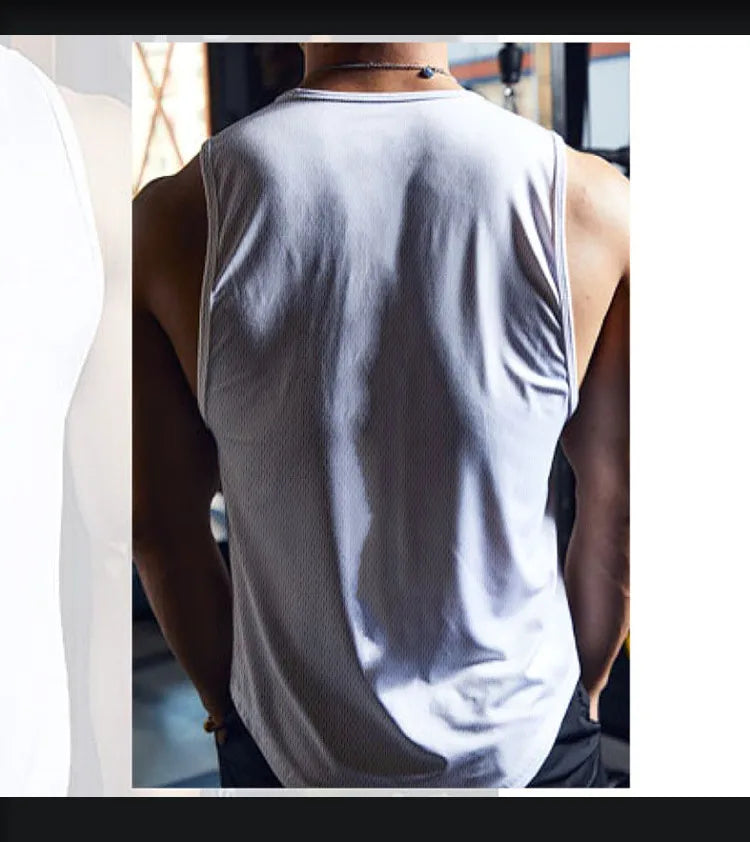 Men's Gym Clothing Summer Fitness Cotton Tank Top Men Jogging Bodybuilding Sleeveless Shirt Breathable O-Neck Casual Muscle Vest