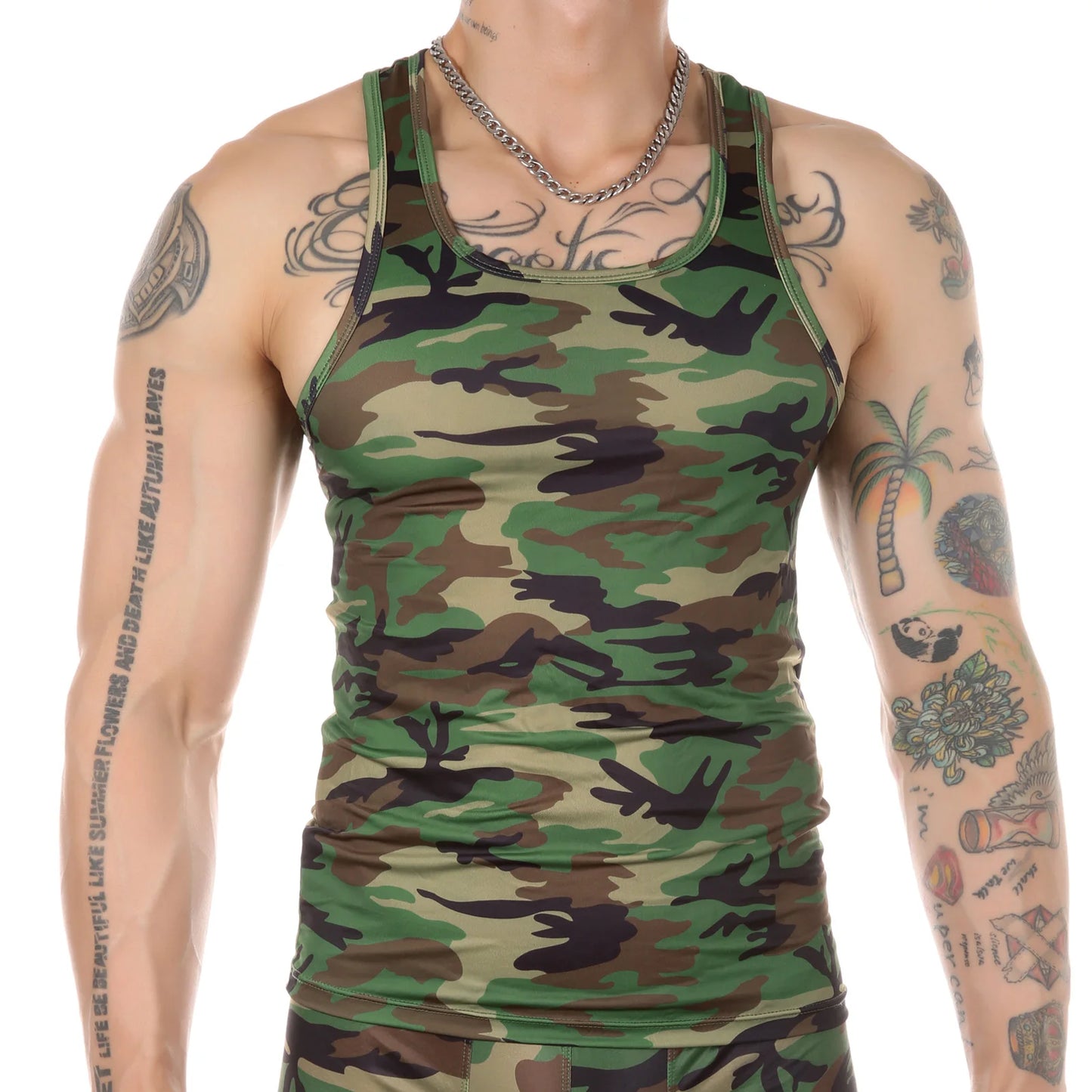 Men Muscle Vest Sleeveless Shirt Tank Top Undershirt Man Bodybuilding Gym Fitness Clothing Camouflage Singlet