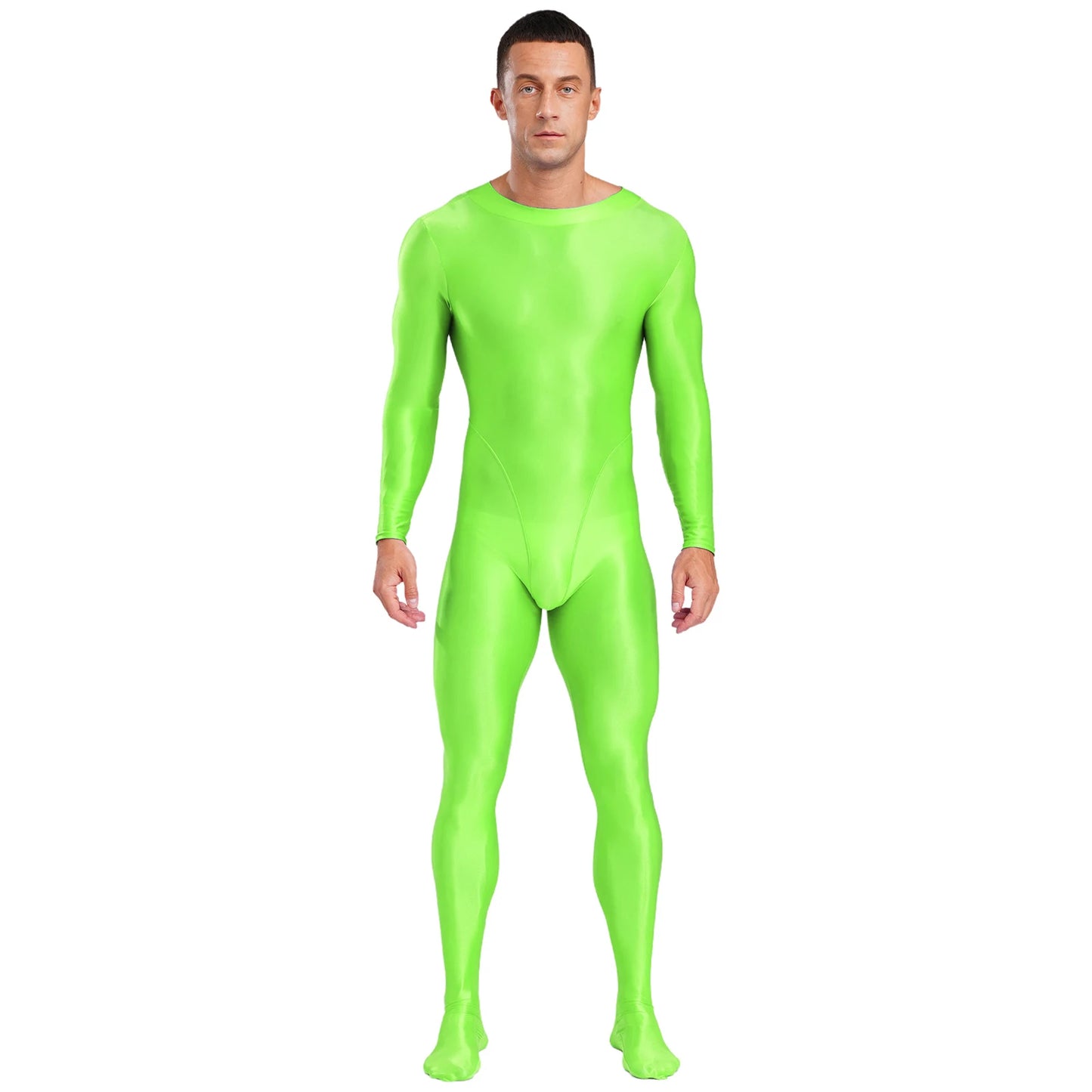 Gymnastics Wrestling Slim Fit Sport Jumpsuits Men Ling Sleeve Footed Body Legging Breathable Workout Gym Costumes Accessory