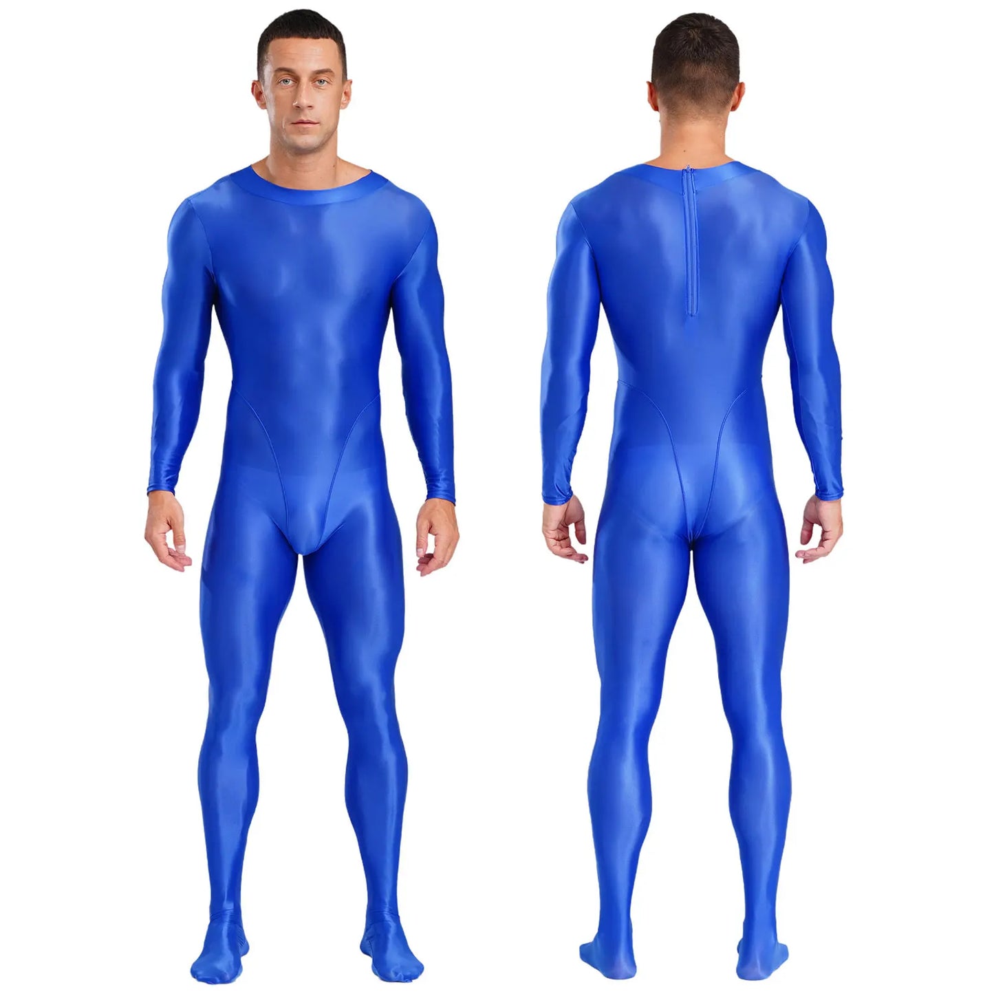 Gymnastics Wrestling Slim Fit Sport Jumpsuits Men Ling Sleeve Footed Body Legging Breathable Workout Gym Costumes Accessory