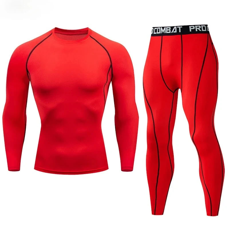 Men's compression sportswear GYM tight fitting sports suit exercise jogging MMA fitness sports suit