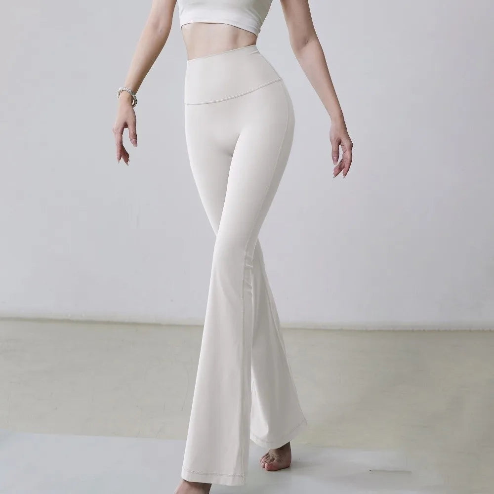 Gym High Waist Sports Flared Pants Wide Leg Hip Lifting Yoga Pants Breathable Stretchy Fitness Pants Exercise