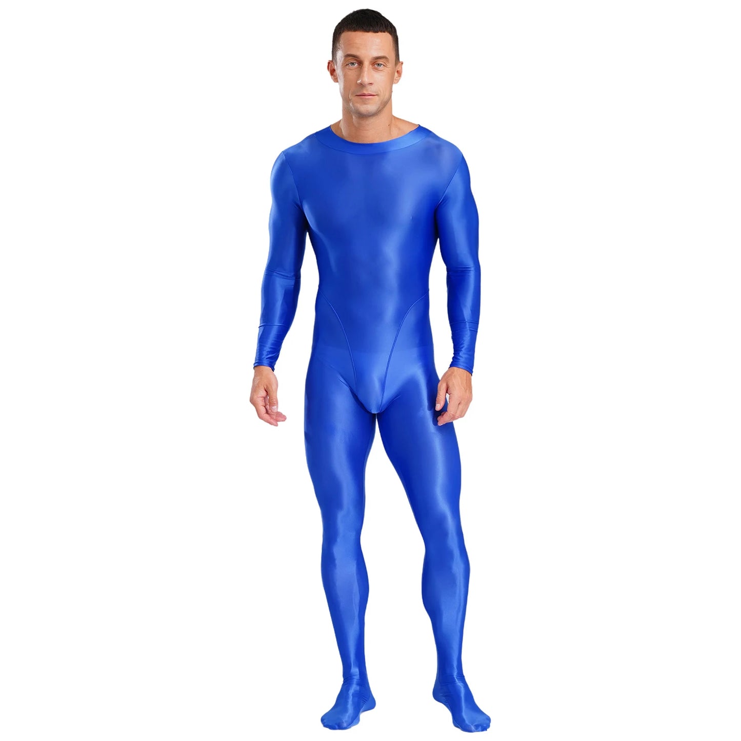 Gymnastics Wrestling Slim Fit Sport Jumpsuits Men Ling Sleeve Footed Body Legging Breathable Workout Gym Costumes Accessory