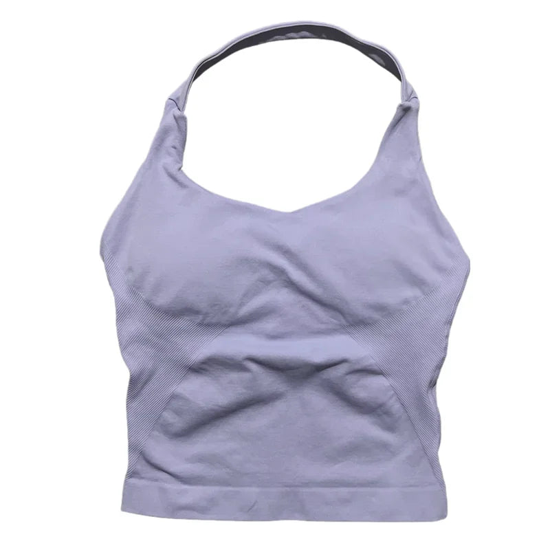 Woman  Yoga Clothing Backless Tank Tops Gym Vest  Push Up Sport Bras Running Vest Workout Tops Activewear Exercise Fitness