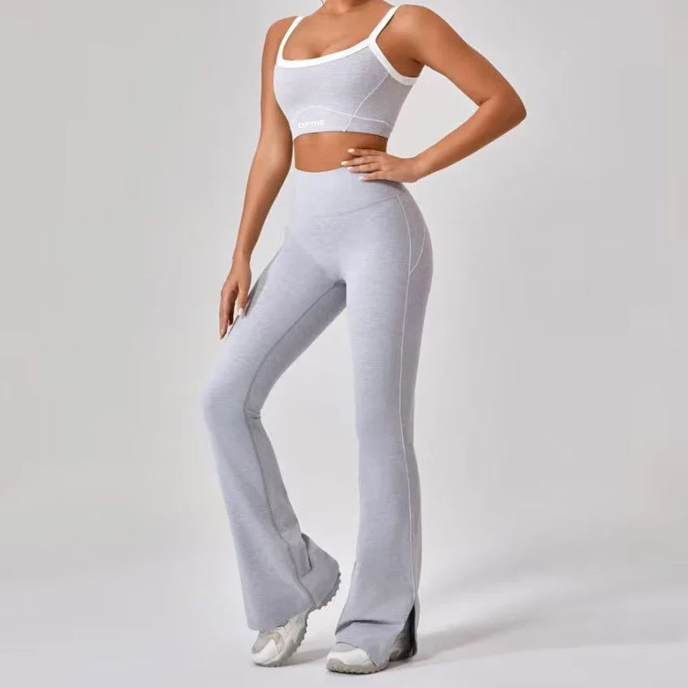 Yoga Set 2 Pieces Workout Outfits Fitness Sportswear Gym Tracksuit High Waist Leggings Sports Bra Wear Women Cycling Set