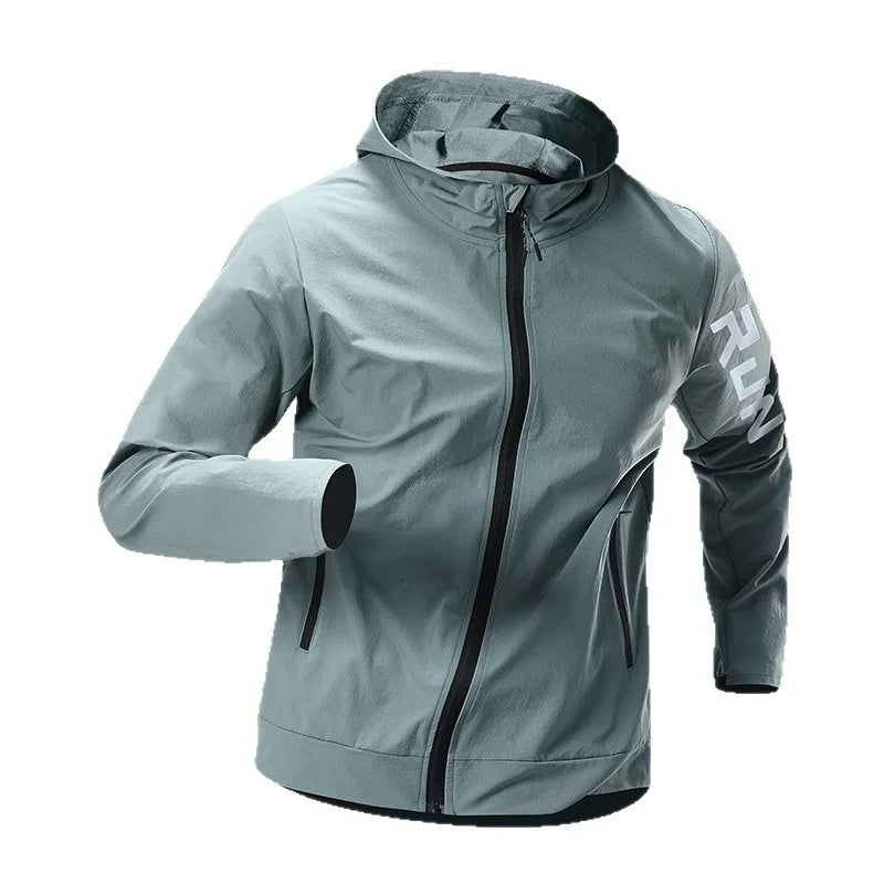 Men's Waterproof Casual Sportswear Set Tight Fitting Trendy Gym Running Clothes for Spring Summer Morning Jogging