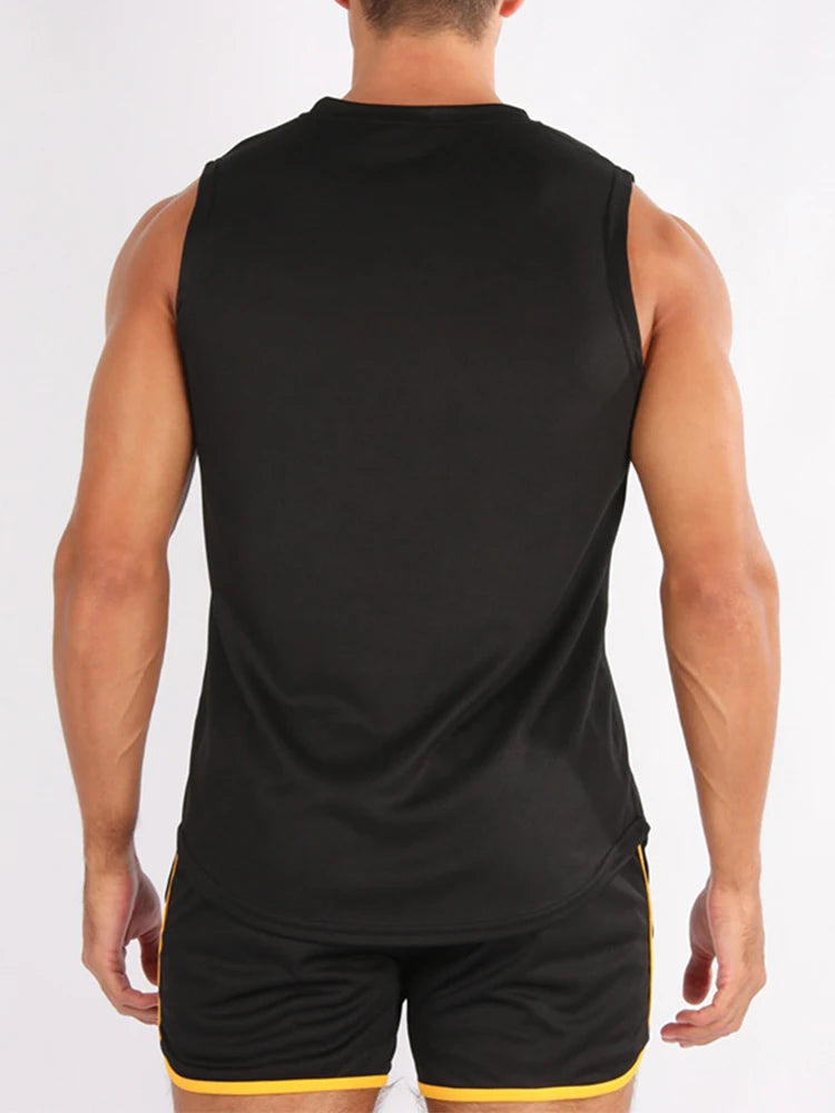 2025 Summer  Men's Sleeveless Fitness Vest New Running Gym Sportswear Printed Men's Clothing for Fitness And Running