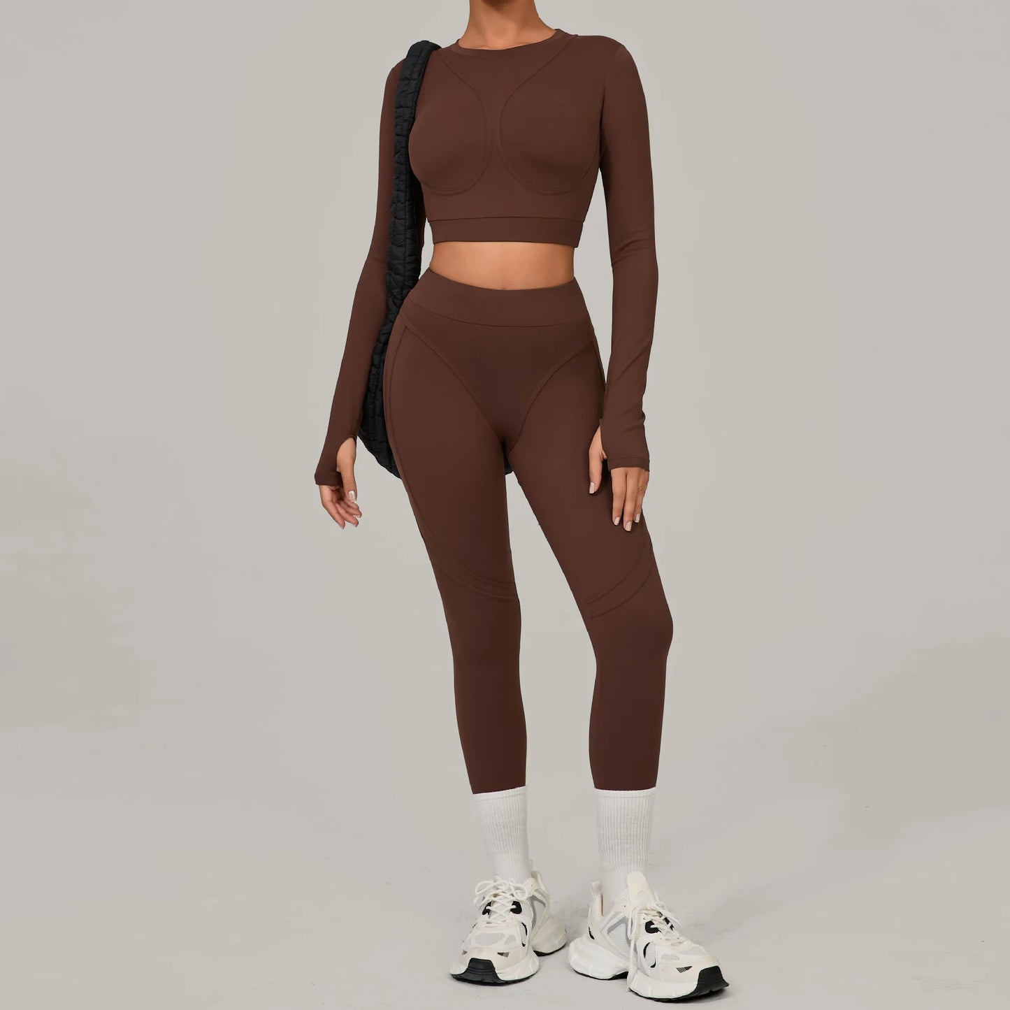 Seamless Yoga Sets Sports Fitness High Waist Hip Lift Tight Breathable Tracksuit Workout Clothing Gym Leggings Suit for Women