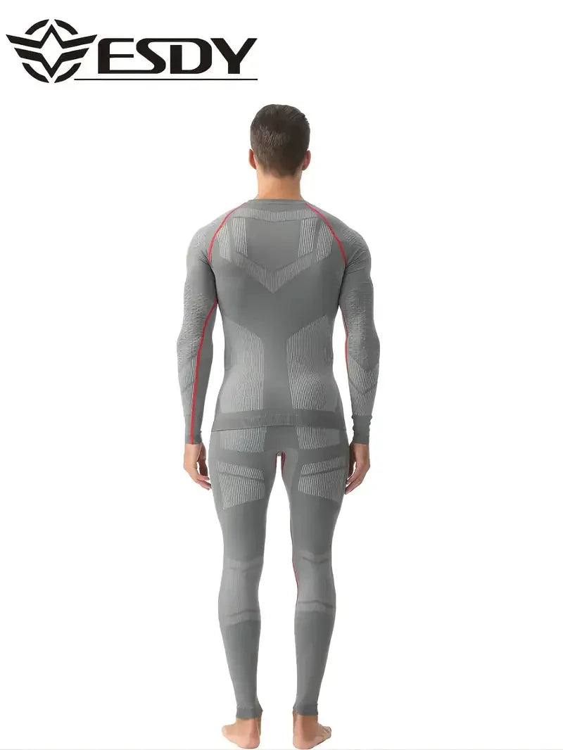 Men'S Outdoor Sports Thermal Underwear Sports Suit Training Fitness Clothing Men'S Fitness T-Shirt Quick-Drying Tops And Pants