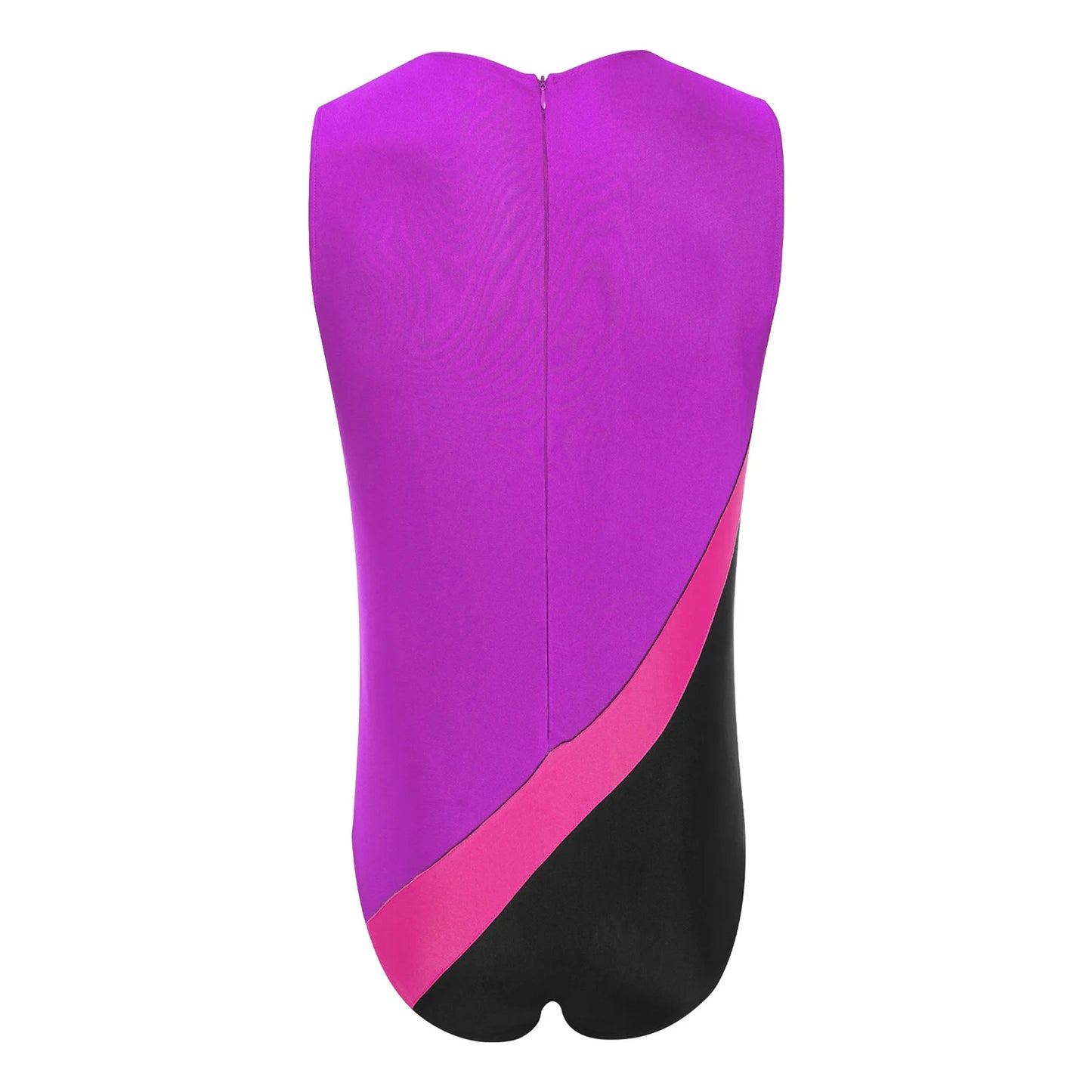 Gym Bodybuilding Leotard for Mens One-piece Swimsuit Sleeveless Zipper Color Block Sports Bodysuit Workout Athletic Costume