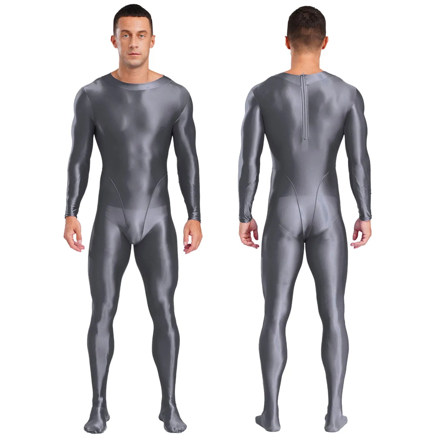 Gymnastics Wrestling Slim Fit Sport Jumpsuits Men Ling Sleeve Footed Body Legging Breathable Workout Gym Costumes Accessory