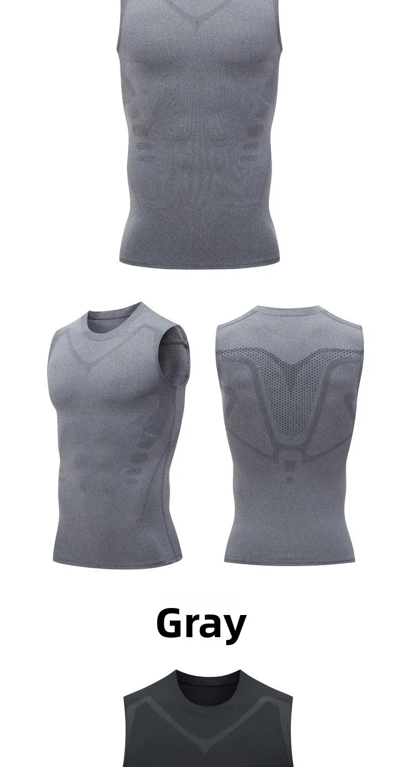 Men's Fitness Clothing Short Sleeve Sleeveless Tight Shirt Running Basketball Training Top Gym Vest Style Lightweight