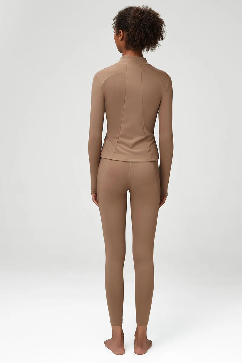 3Pcs Fitness Yoga Set Women Workout Athletic Clothing Long Sleeve Shirt Gym Bras High Waist Leggings Tights-Fitting Sportswear