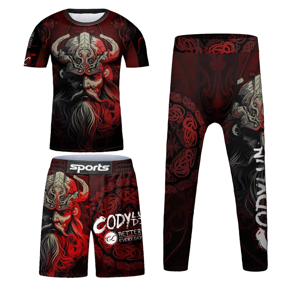 Kids Gym Clothing Tracksuit MMA BJJ Jiu Jitsu Rashguard Quick Dry Boy Children Boxing Sport Suit Running Set Training Sportswear