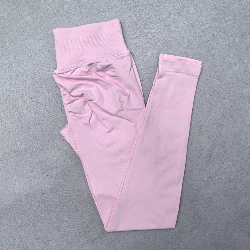 New Seamless Yoga Set Women Gym Clothing Scrunch Bum Legging Padded Tank Top Workout Outfits Fitness Sportswear Suits