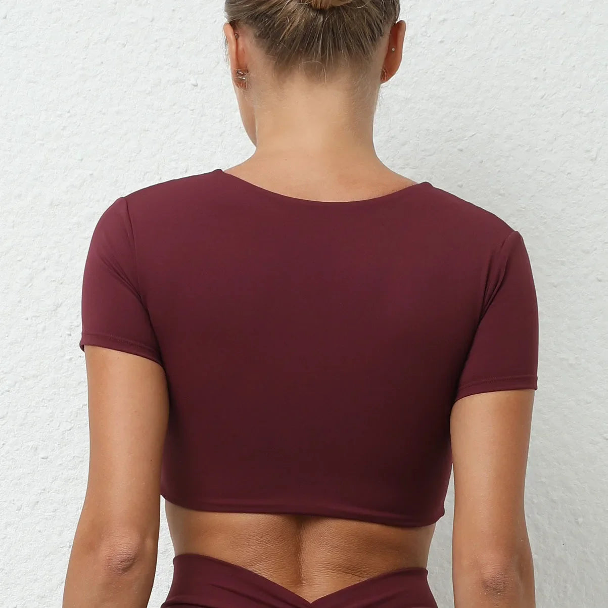 Women Sports Top Padding Gym T-shirt 2025 Sport Crop Top Woman Sportswear Yoga Clothing Tracksuit Brown Wine Red White Blue Navy