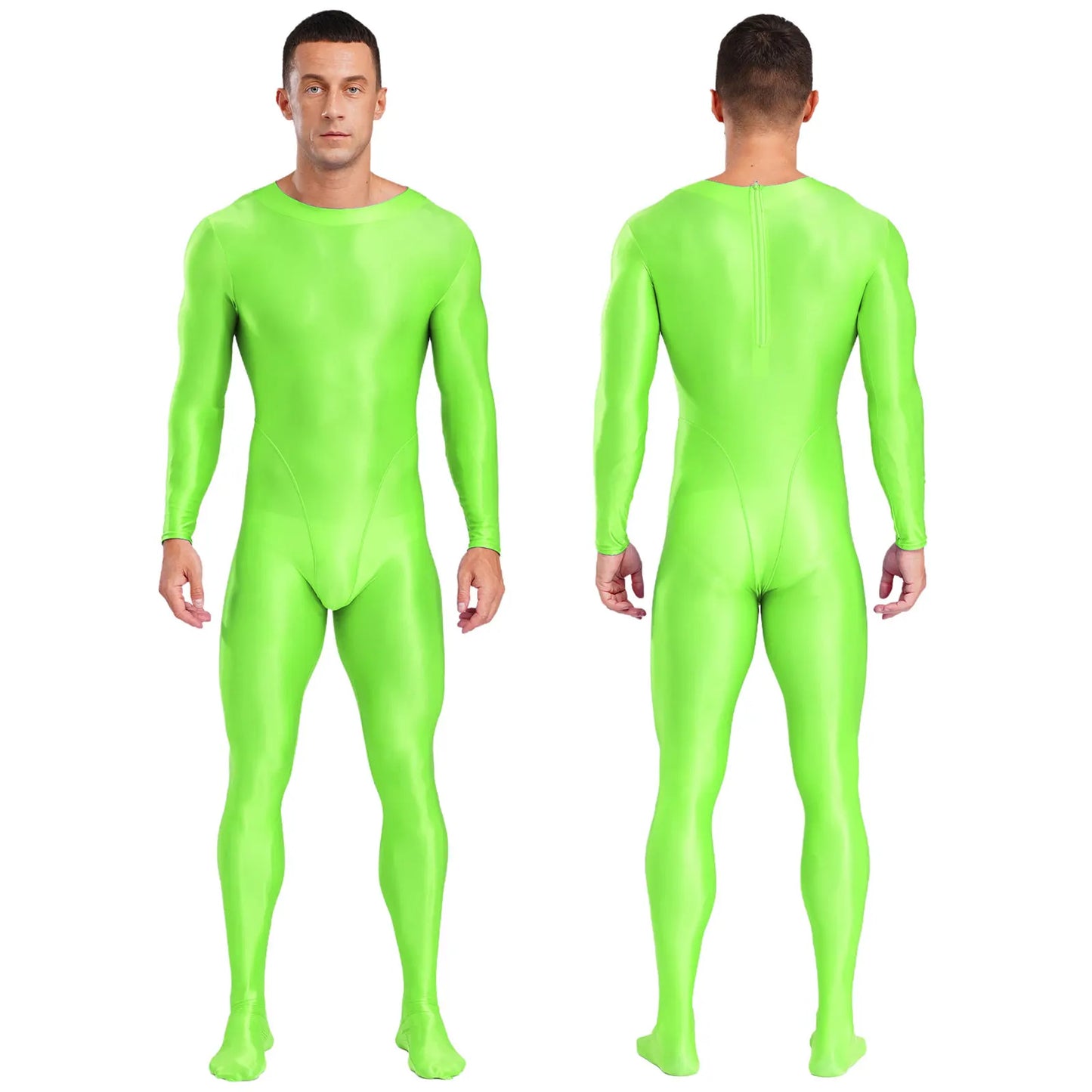 Gymnastics Wrestling Slim Fit Sport Jumpsuits Men Ling Sleeve Footed Body Legging Breathable Workout Gym Costumes Accessory