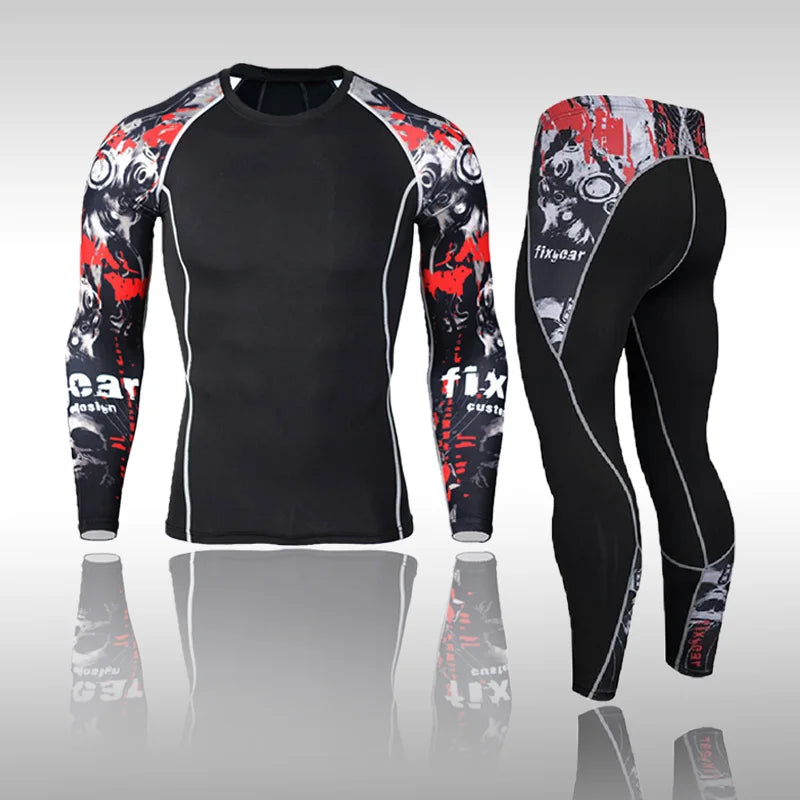 Men's Compression Sport Suits Gym Tights Training Clothes Workout Jogging Set Running Rashguard Tracksuit Sportswear For Men