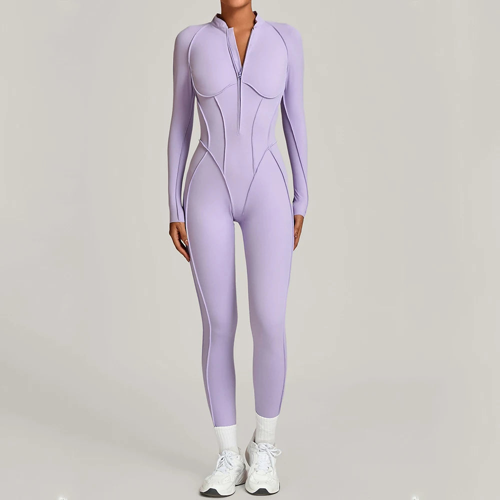 Yoga Suit Yoga Bodysuit Gym Set Women Sportswear Fitness Long Sleeve Sports Jumpsuit Female Workout Clothes One-piece Tracksuits