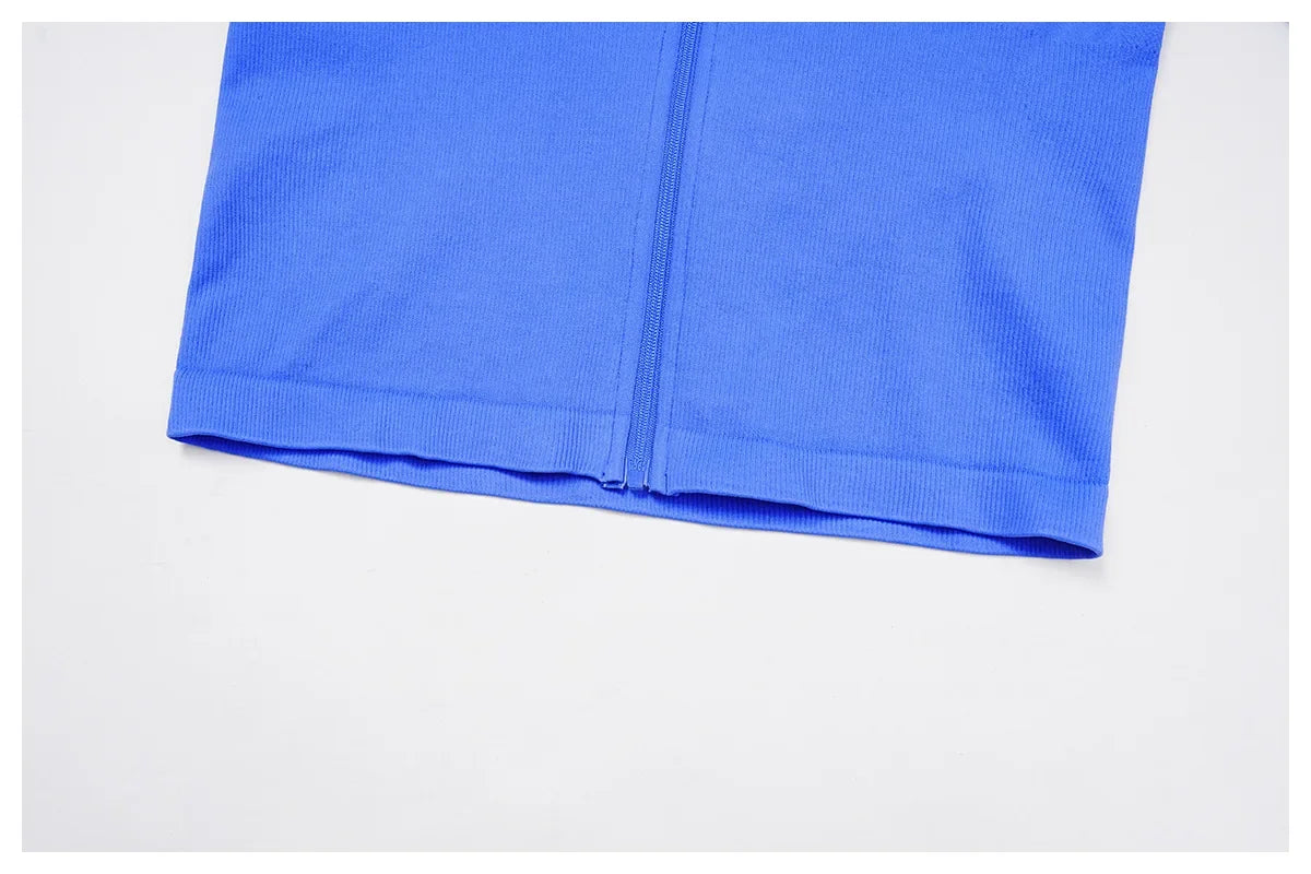 Seamless 2 Pieces Yoga Suit Sports Outfits Women Gym Set Women Tracksuit Running Workout Long Sleeve Sports Shirt Yoga Clothing