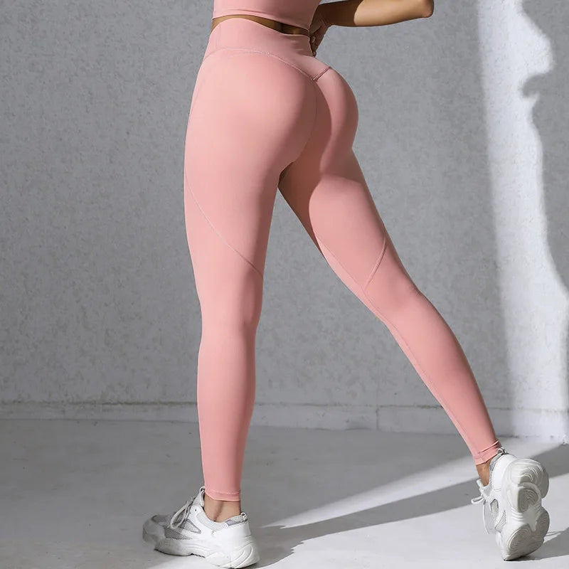 Women Gym Sports  Running Fitness Yoga Suit Sport Outfit Gymwear Lady Workout Clothes Crossed High Waist Leggings