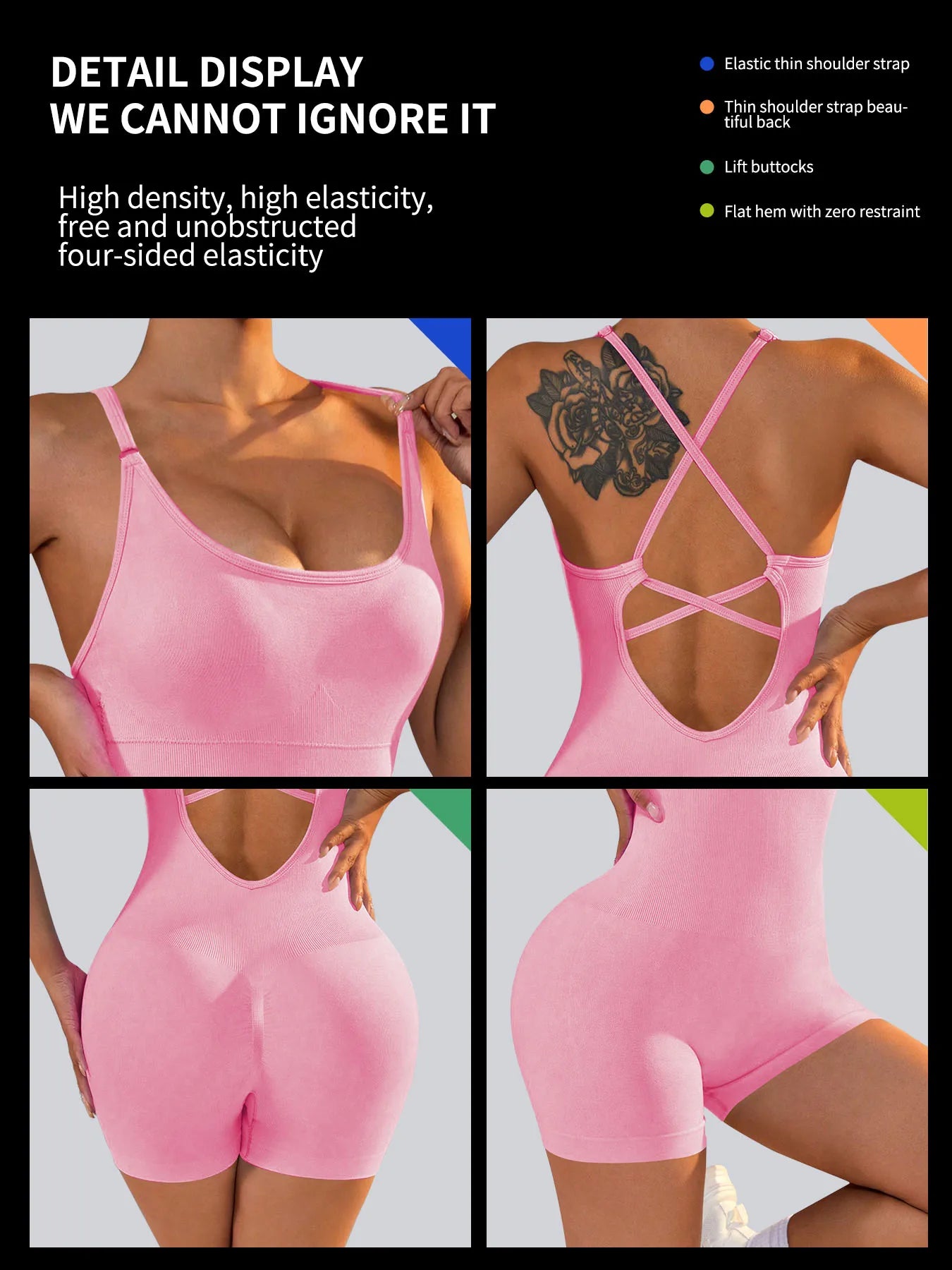 One-Piece Yoga Jumpsuit Skinny Short Sportswear Woman Gym Clothing Workout Clothes Fitness Stretch Bodysuit For Women tracksuit