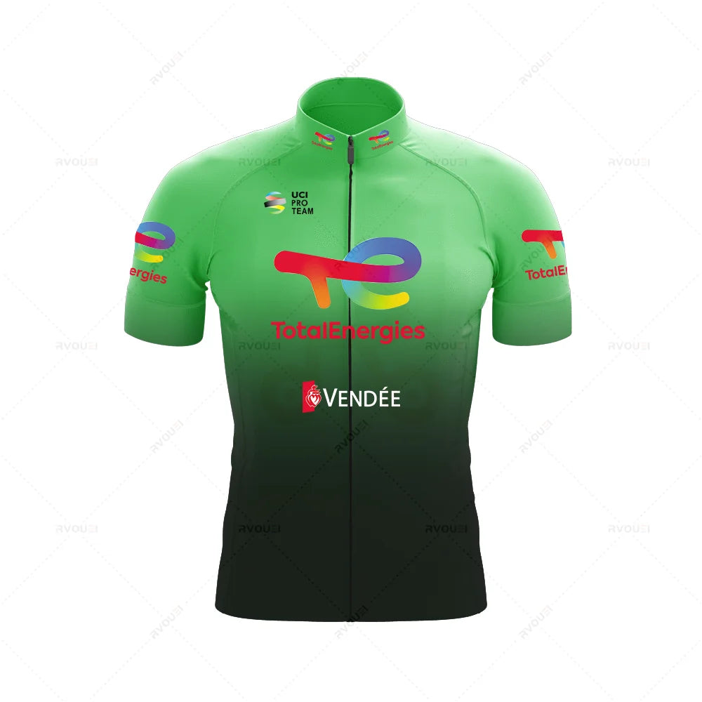 Cycling Clothing Sets for Men, Breathable Anti-UV Bicycle Wear, Short Sleeve Bike Jersey, Summer, New, Total Energies, 2025