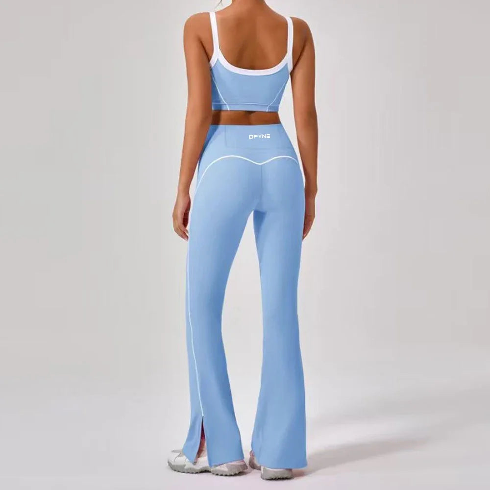 Yoga Set 2 Pieces Workout Outfits Fitness Sportswear Gym Tracksuit High Waist Leggings Sports Bra Wear Women Cycling Set