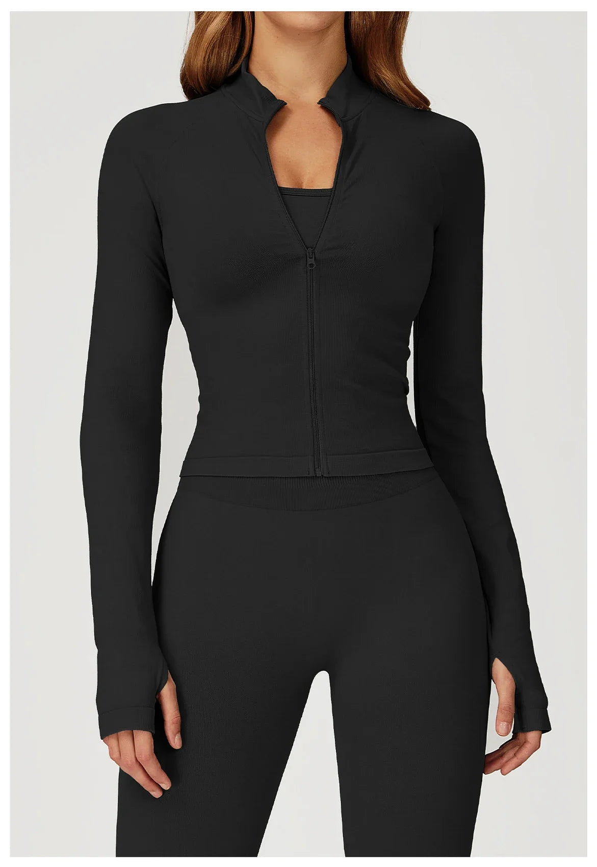 Seamless 2 Pieces Yoga Suit Sports Outfits Women Gym Set Women Tracksuit Running Workout Long Sleeve Sports Shirt Yoga Clothing