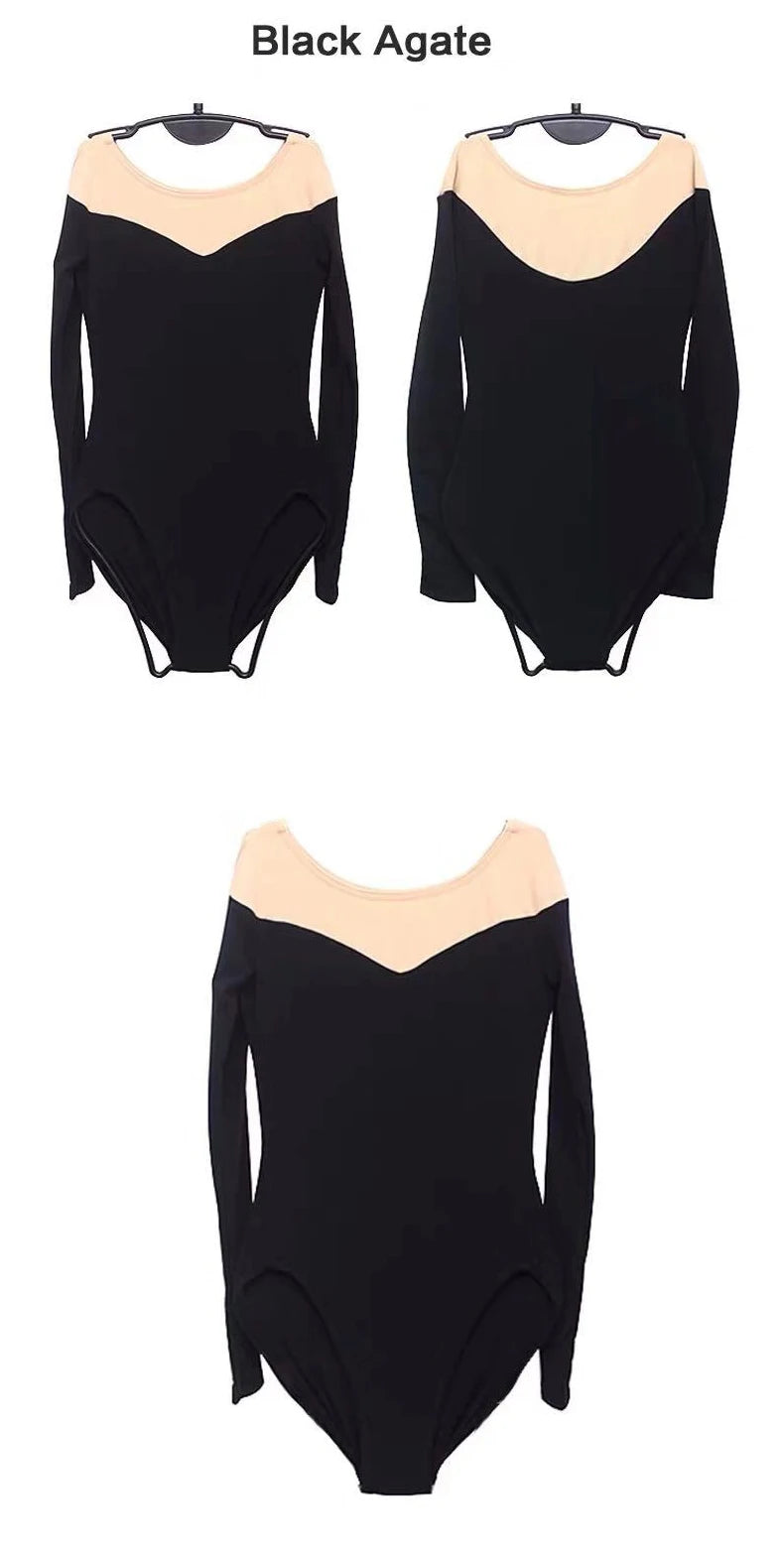 Adult Long-Sleeved Ballet Dance Training Suit Gym Tights One-Piece Body Suit Base Training Aerial Yoga Fitness Wear