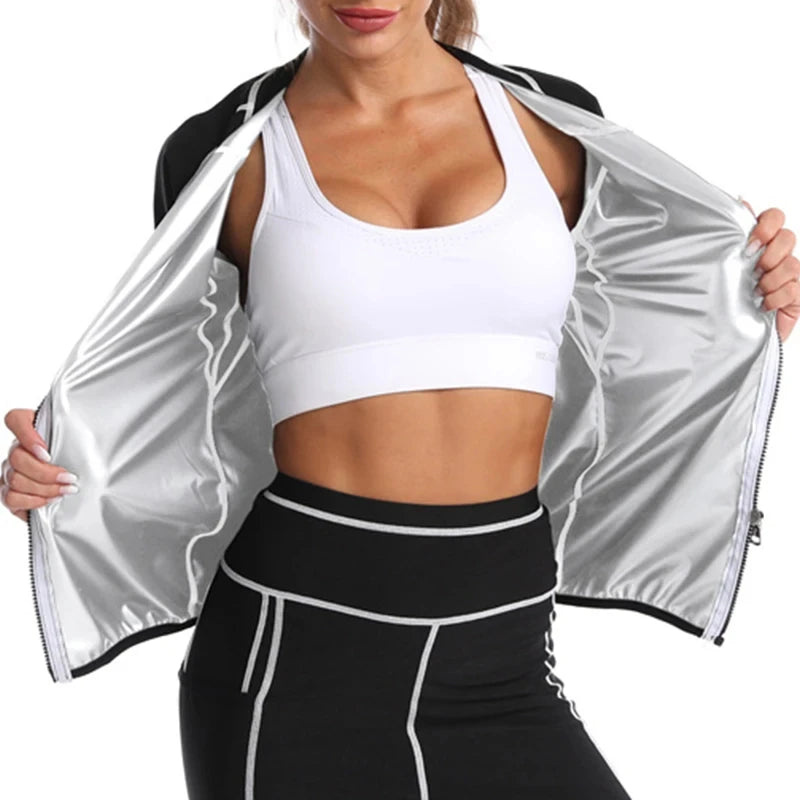Sauna Suits for Women Gym Clothing Sets Running Fitness Exercise Sportswear Pants Weight Loss Sweating Sports Suit Workout Tops