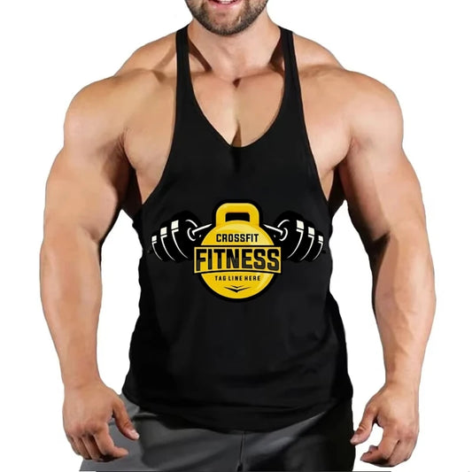 2025 Men's Clothing Bodybuilding and Fitness Stringers Athletic Training Vest Gym Men's Sportswear Workout Vest Muscle