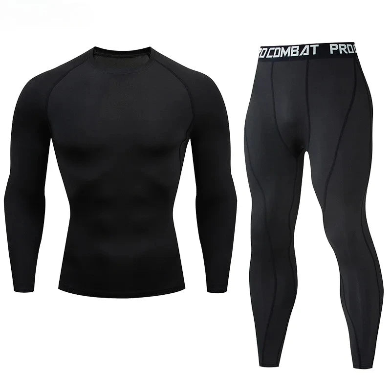 Men's compression sportswear GYM tight fitting sports suit exercise jogging MMA fitness sports suit