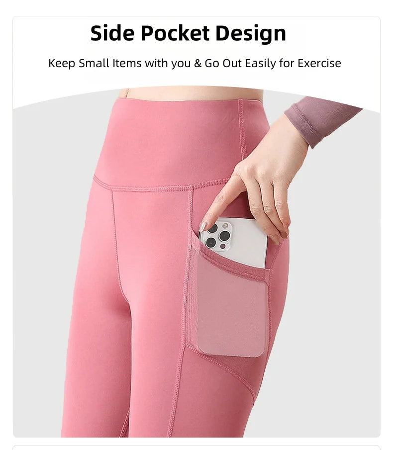 High Waist Jogger Mesh Side Pocket Fitness Gym Legging Sport Outfit for Woman Yoga Wear Tight Gym Workout Running Bike Clothing