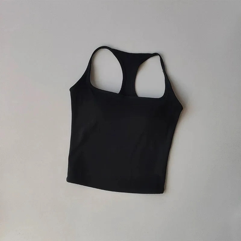 Sports and Fitness Vest with Chest Pad Summer Shockproof Beauty Back Nude Feeling Suit Pilates Training Yoga Top Yoga Clothing