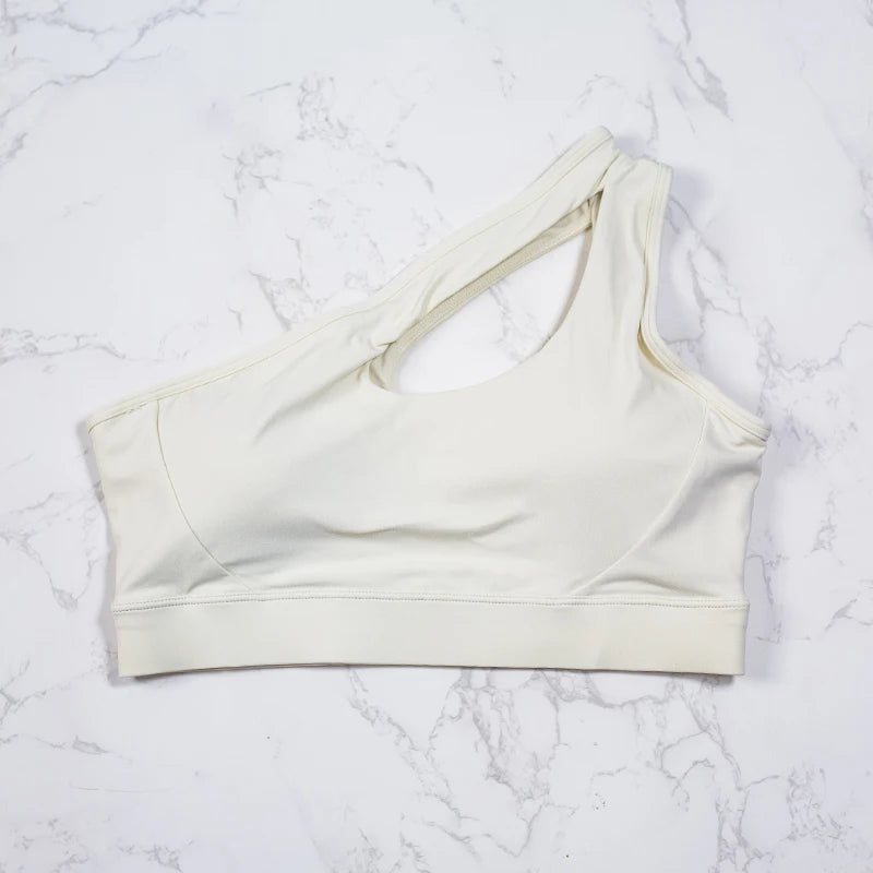 2025 New Women One Shoulder Sports Bras Yoga Top Vest Yoga Gym outdoor sport Running Fitness Underwear