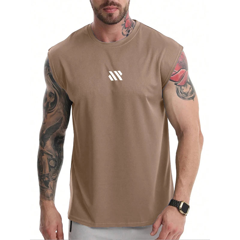 Men's Sleeveless Sports Shirt, Gym Fitness, Running, Quick Drying Vest, Breathable, Loose, Training, Summer Men's Wear