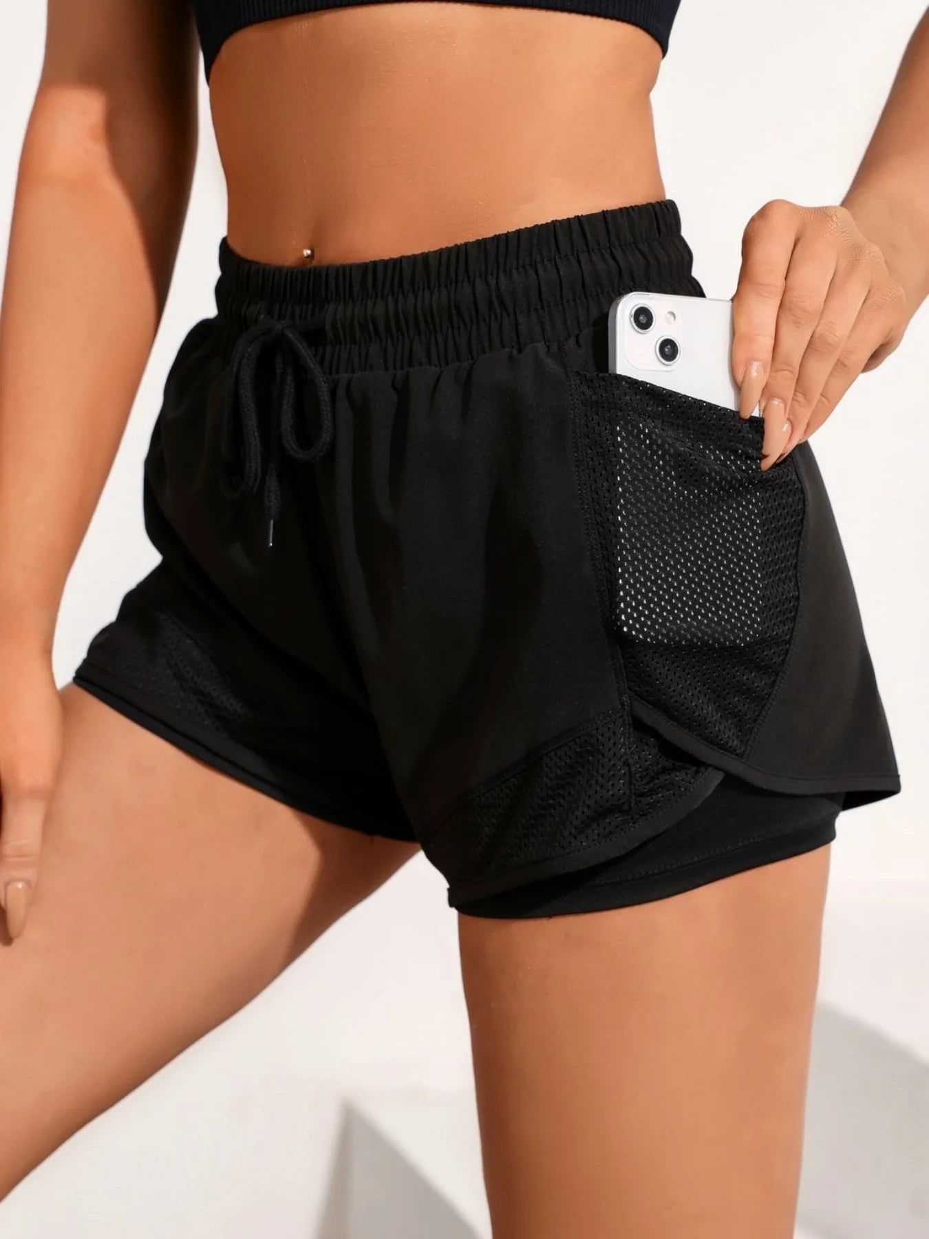 Gym training, running, high waist, breathable exercise, elastic fitness, daily wear of yoga shorts