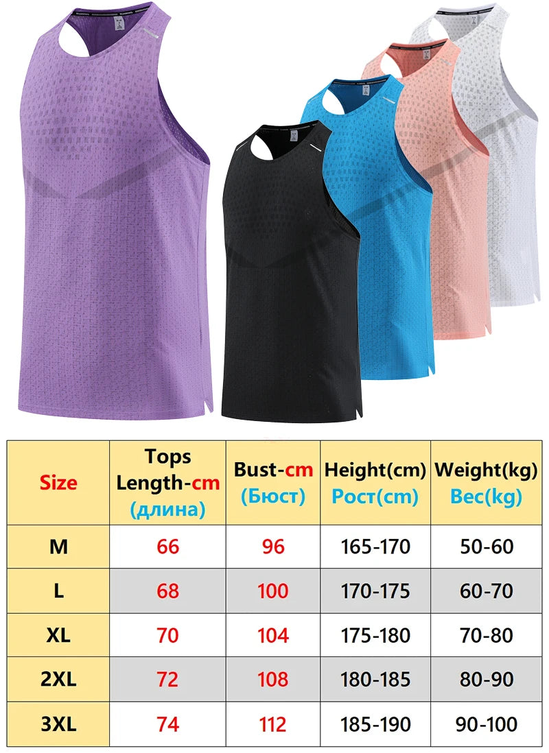 Men Gym Vest Breathable Mesh track and field Summer Cool Beach Travel Undershirt Basketball Training Fashion Running Tanks Top