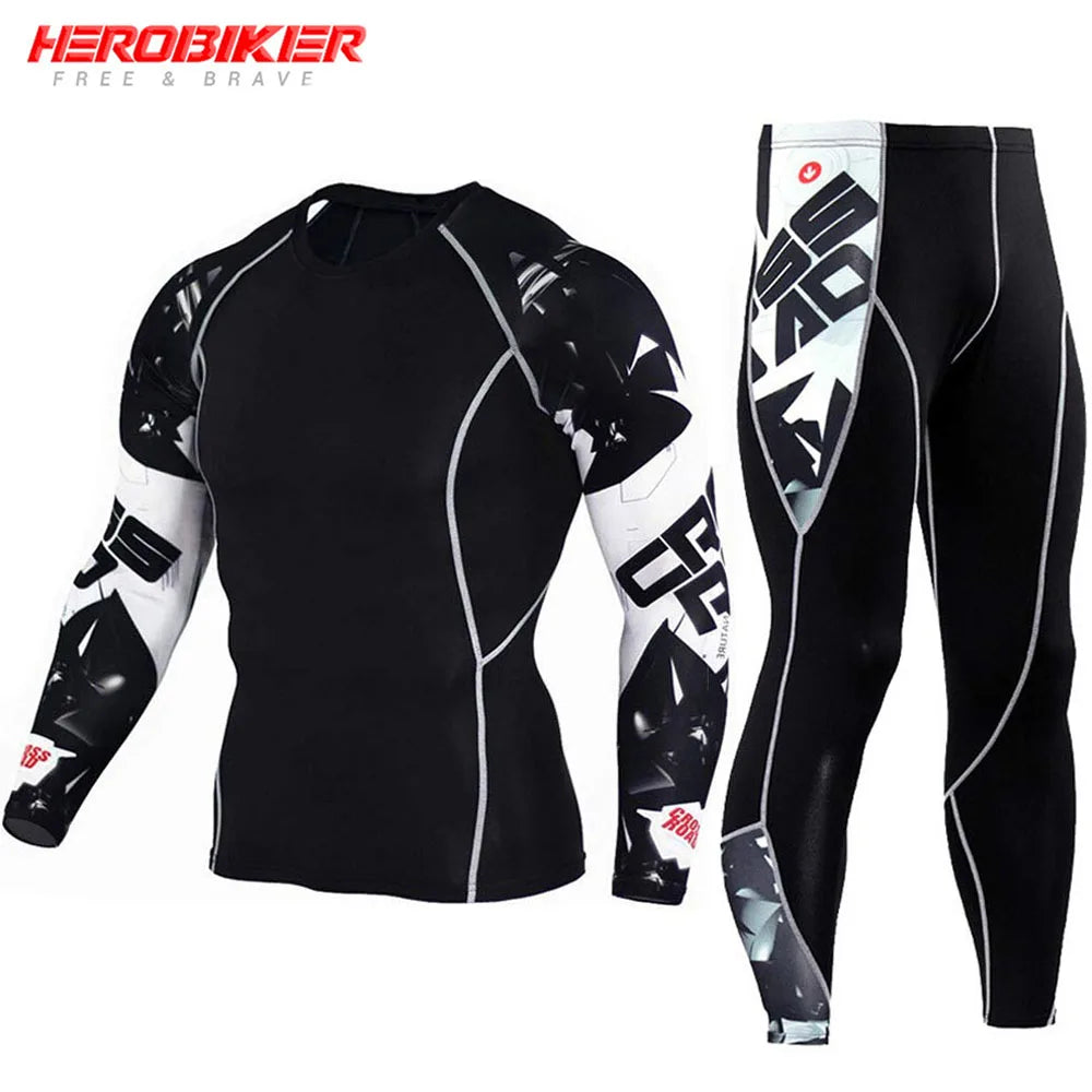 Men's Compression Sportswear Suits Gym Tights Training Clothes Workout Jogging Sports Set Running Rashguard Tracksuit For Men